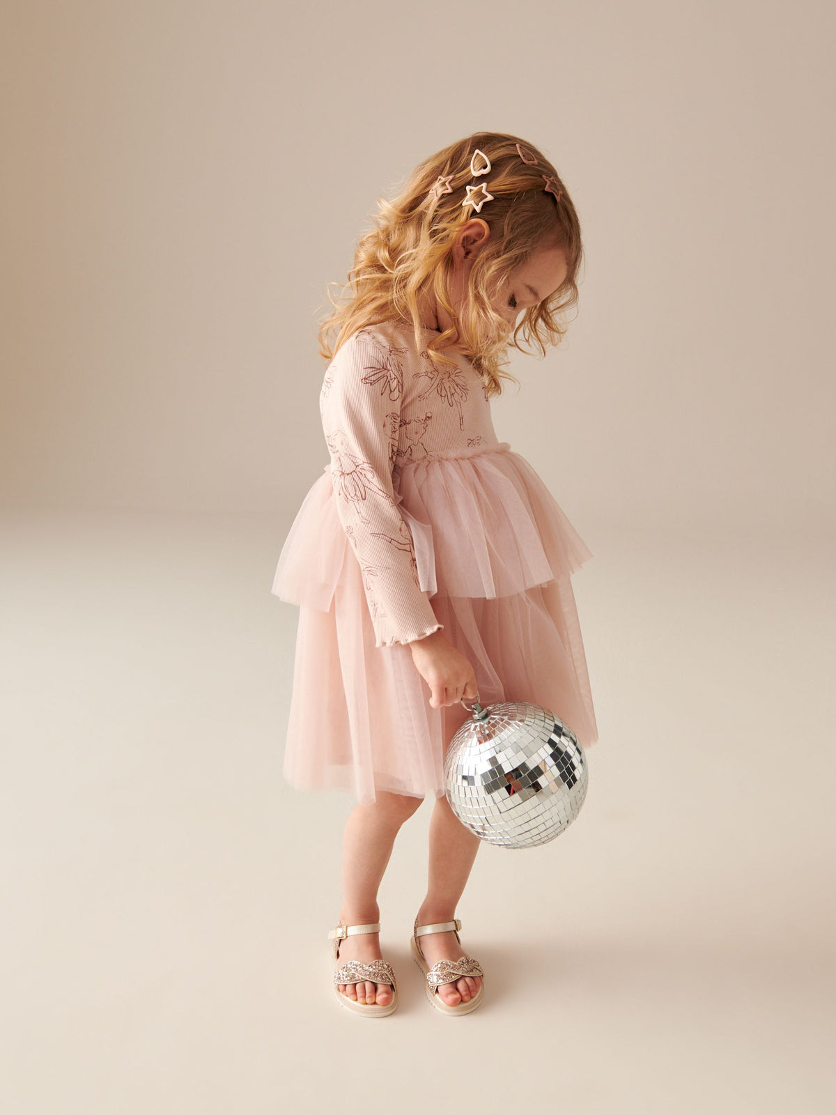 Ivory Cream Glitter Occasion Sandals image 5