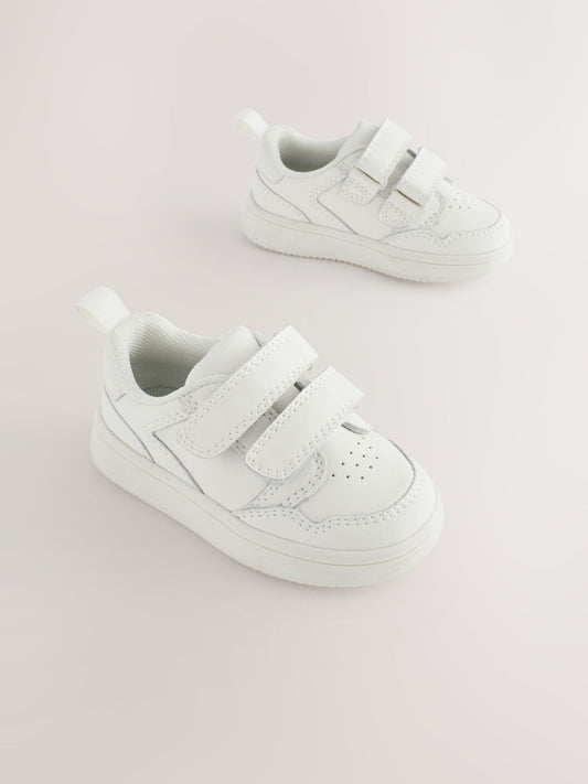 White Standard Fit (F) Touch Fastening Leather First Walker Baby Shoes image 1