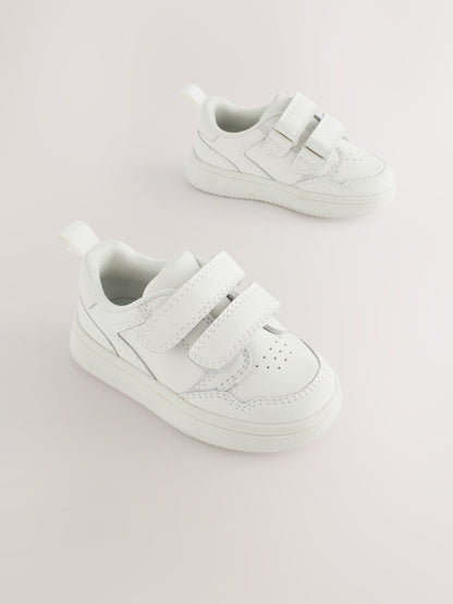 White Standard Fit (F) Touch Fastening Leather First Walker Baby Shoes image 1