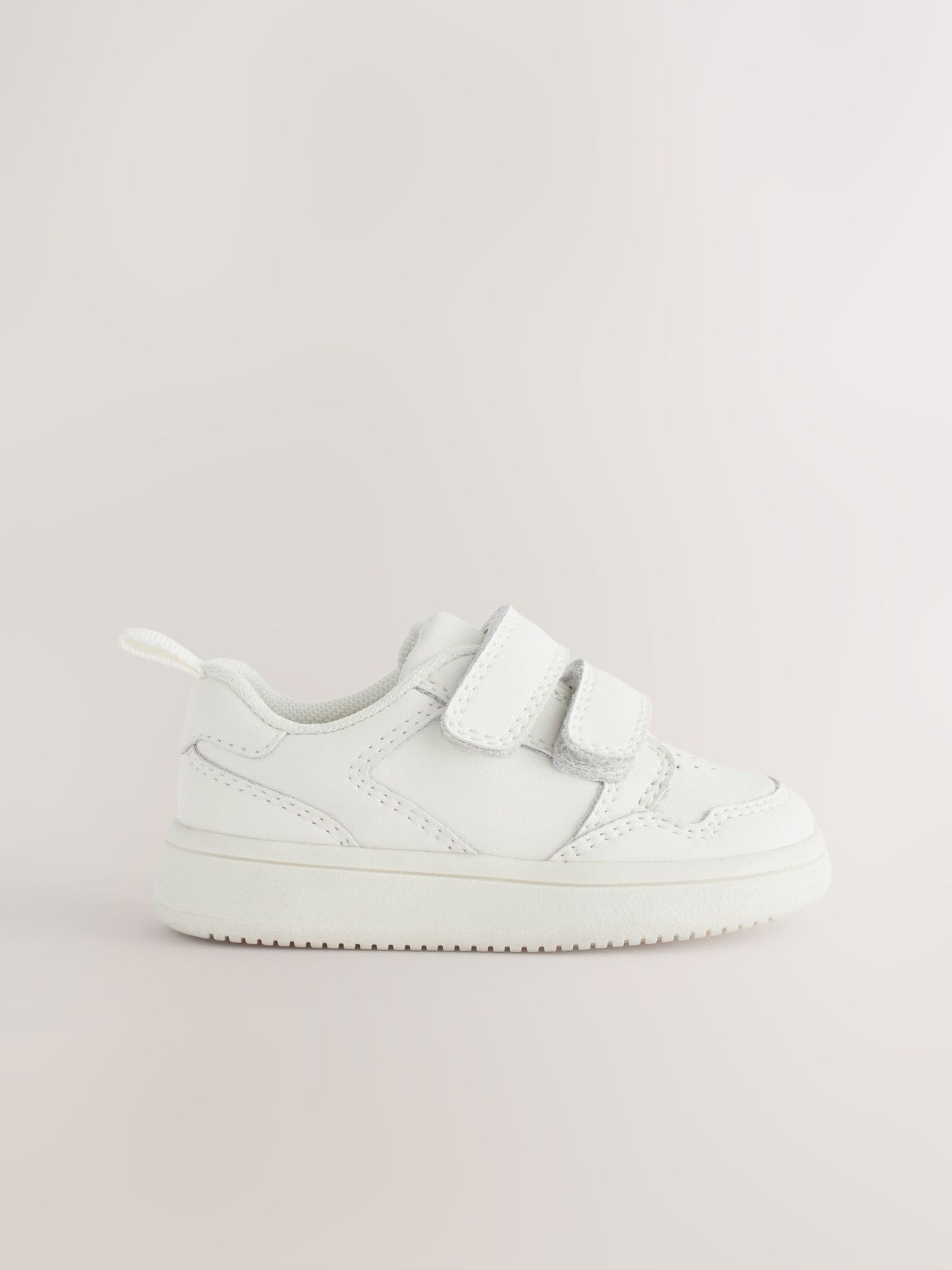White Standard Fit (F) Touch Fastening Leather First Walker Baby Shoes image 3