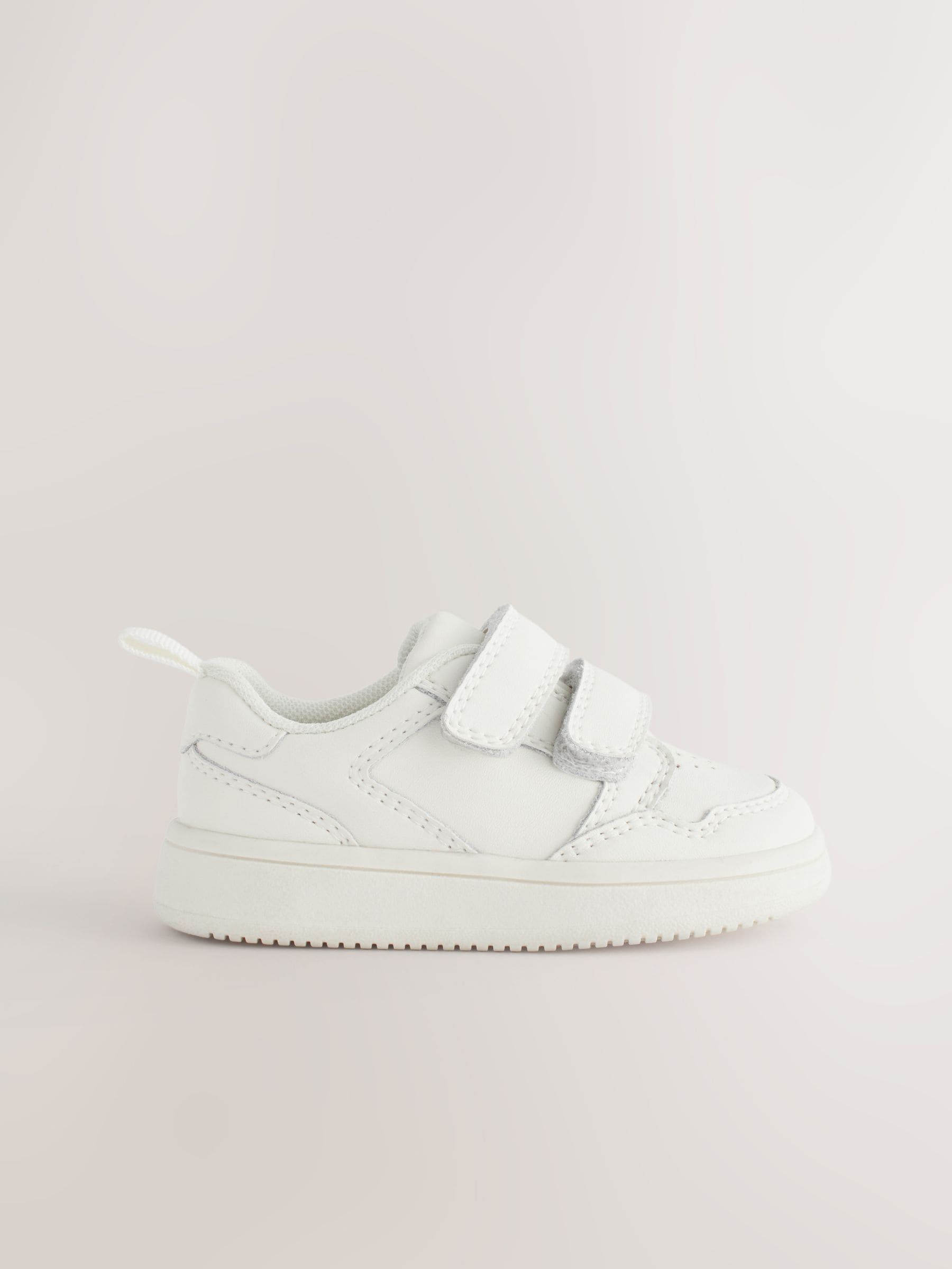 White Standard Fit (F) Touch Fastening Leather First Walker Baby Shoes image 3