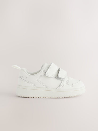 White Standard Fit (F) Touch Fastening Leather First Walker Baby Shoes image 3
