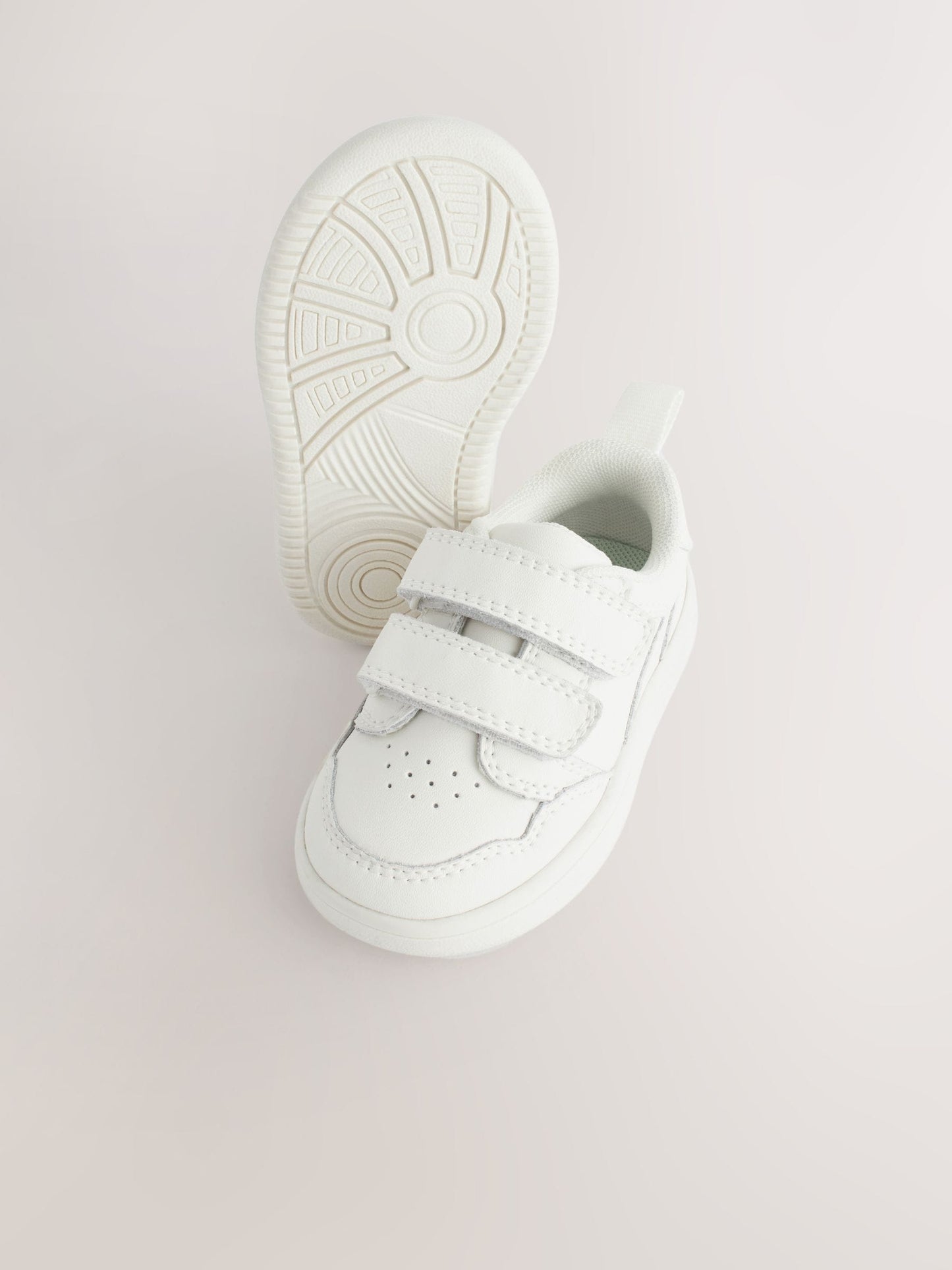 White Standard Fit (F) Touch Fastening Leather First Walker Baby Shoes image 5