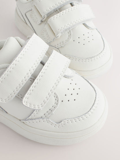 White Standard Fit (F) Touch Fastening Leather First Walker Baby Shoes image 7