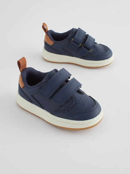 Navy Standard Fit (F) Touch Fastening Leather First Walker Baby Shoes image 1