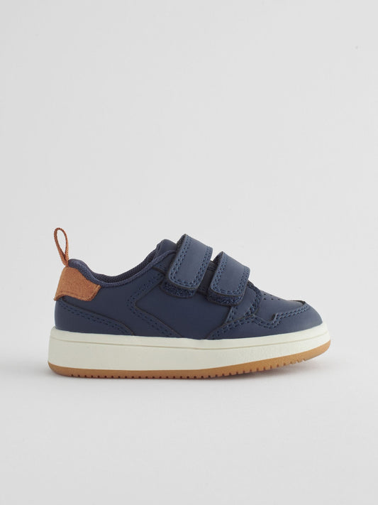 Navy Standard Fit (F) Touch Fastening Leather First Walker Baby Shoes image 2