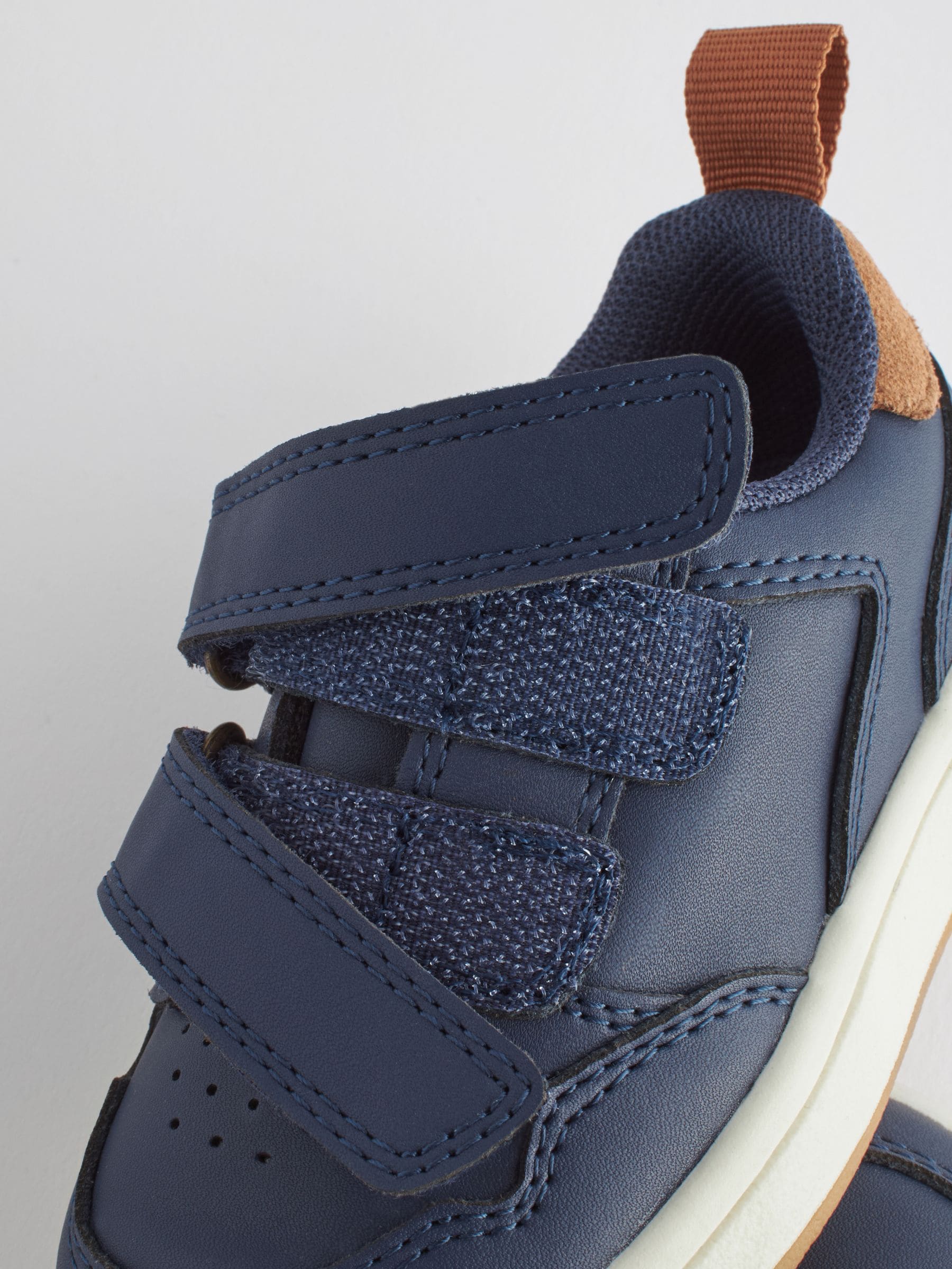 Navy Standard Fit (F) Touch Fastening Leather First Walker Baby Shoes image 6