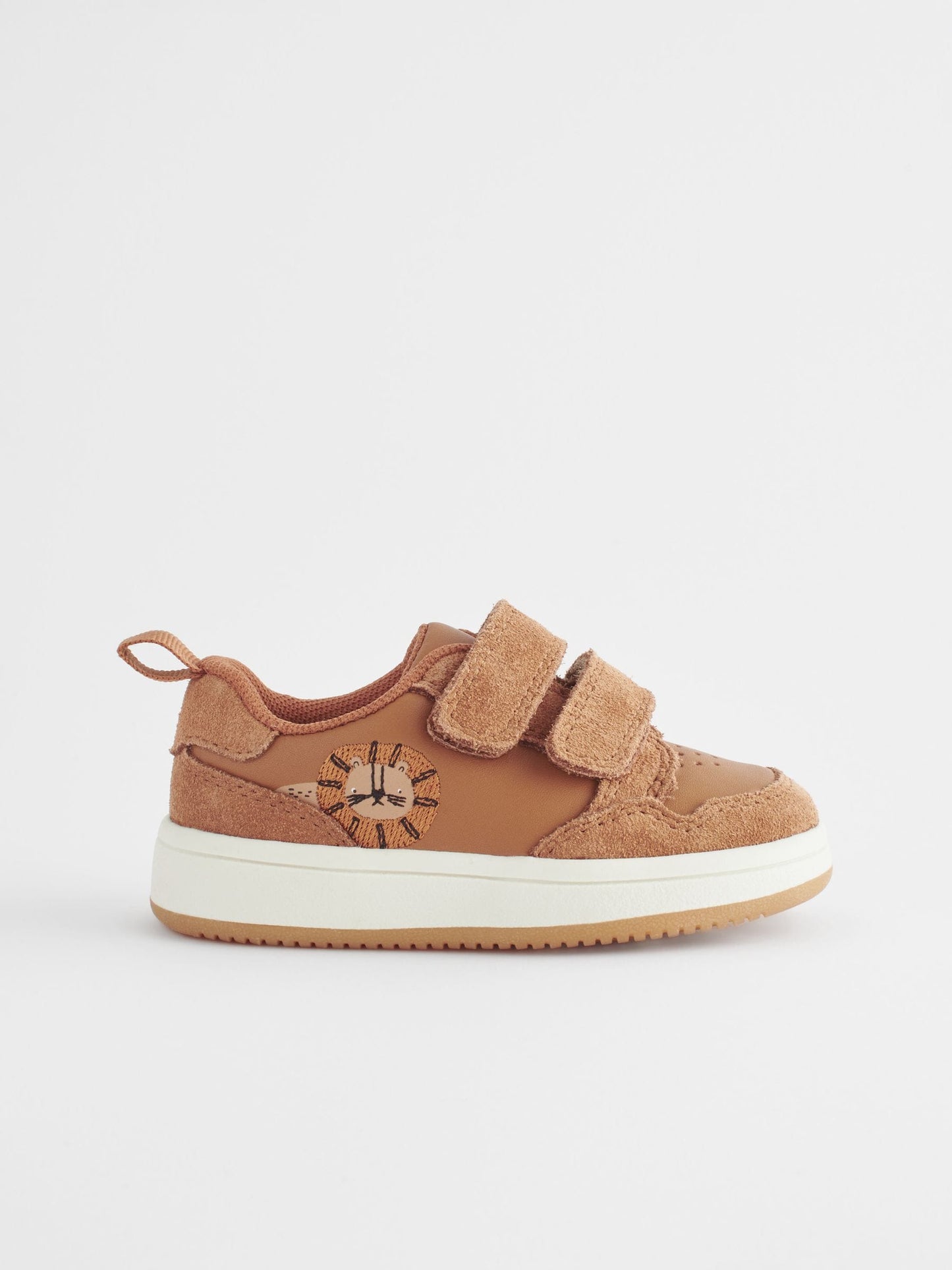 Tan Brown Standard Fit (F) Baby Touch Fastening Leather First Walker Shoes image 4