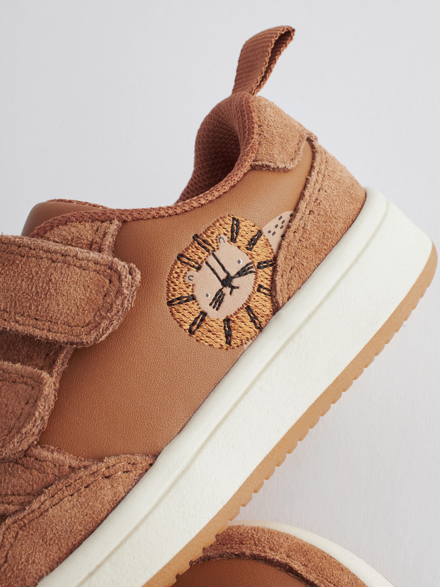 Tan Brown Standard Fit (F) Baby Touch Fastening Leather First Walker Shoes image 7