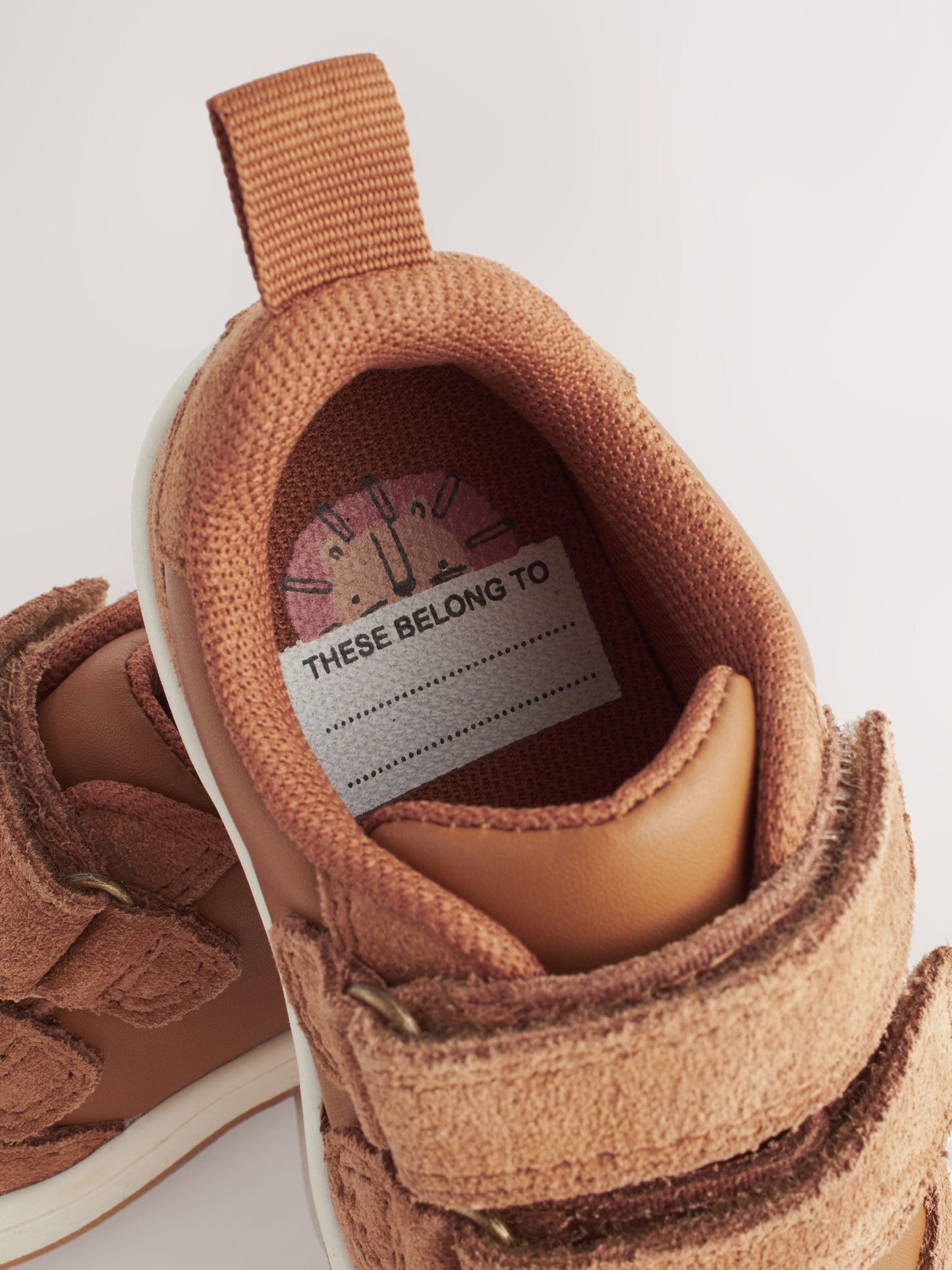 Tan Brown Standard Fit (F) Baby Touch Fastening Leather First Walker Shoes image 9