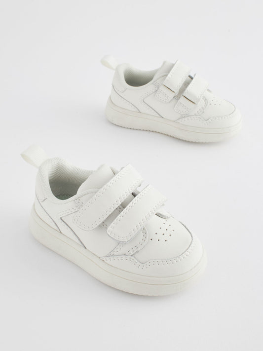 White Wide Fit (G) Touch Fastening Leather First Walker Baby Shoes image 1