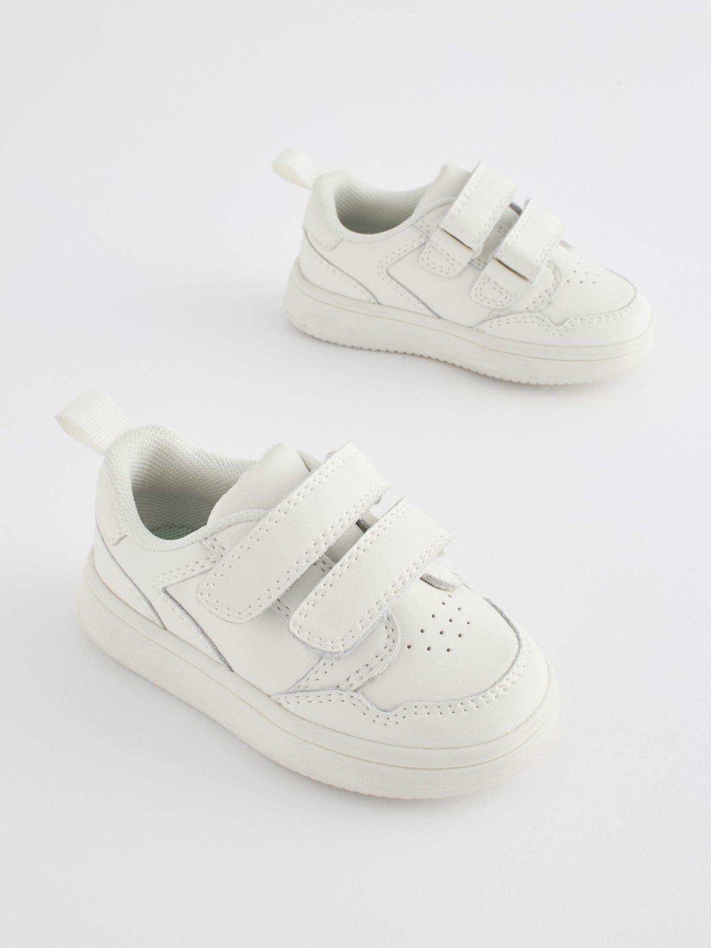 White Wide Fit (G) Touch Fastening Leather First Walker Baby Shoes image 1