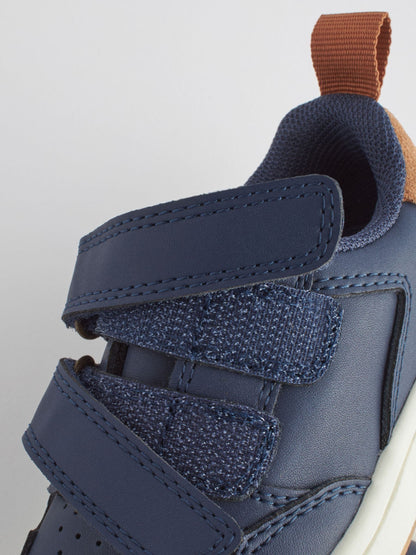 Navy Wide Fit (G) Touch Fastening Leather First Walker Baby Shoes image 6
