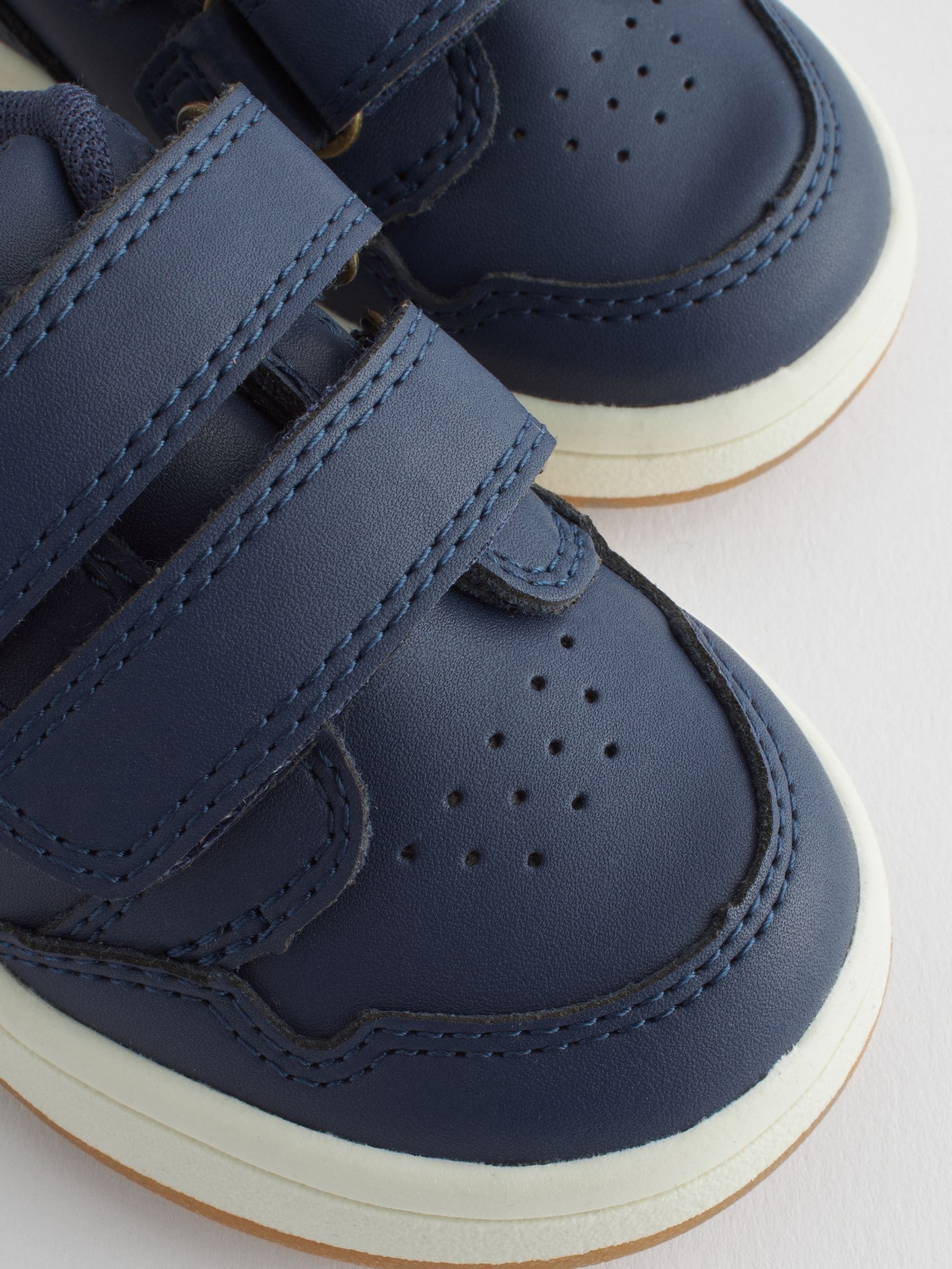 Navy Wide Fit (G) Touch Fastening Leather First Walker Baby Shoes image 7