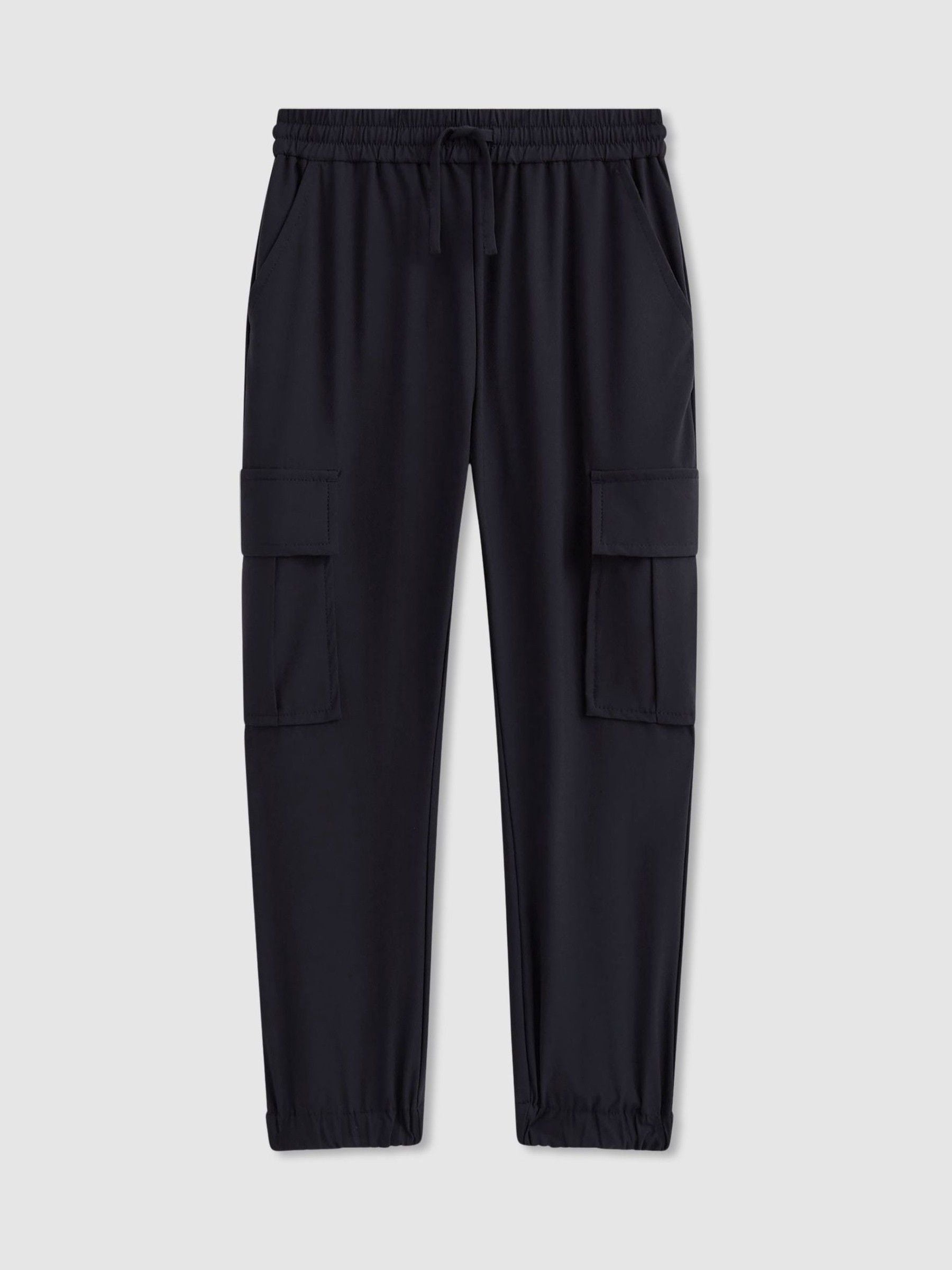 Reiss Navy Lucian 9-14 yrs Technical Drawstring Cuffed Cargo Trousers image 2