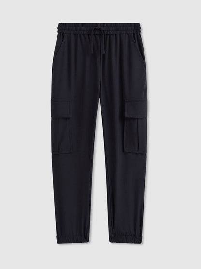 Reiss Navy Lucian 9-14 yrs Technical Drawstring Cuffed Cargo Trousers image 2