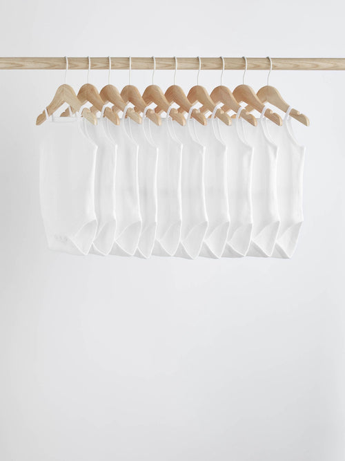 Dsiney Kidz - White 10 Pack Baby Strappy Bodysuits image 1