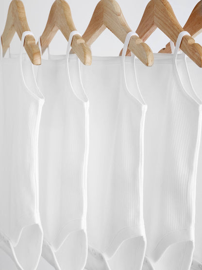 White 5 Pack Baby Strappy Bodysuits image 3