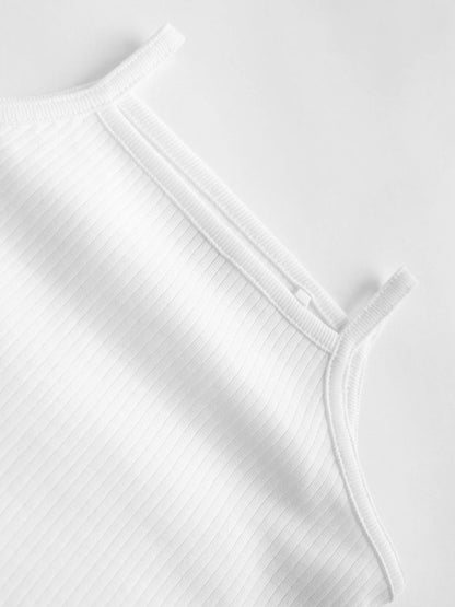 White 5 Pack Baby Strappy Bodysuits image 4