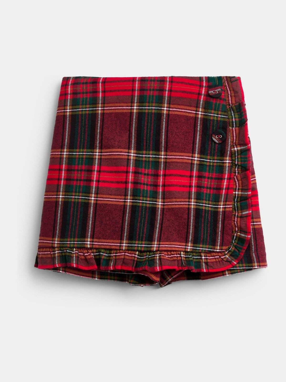 JoJo Maman Bébé Burgundy Red Tartan Tartan Skort And Jersey Embroidered Top - image 4