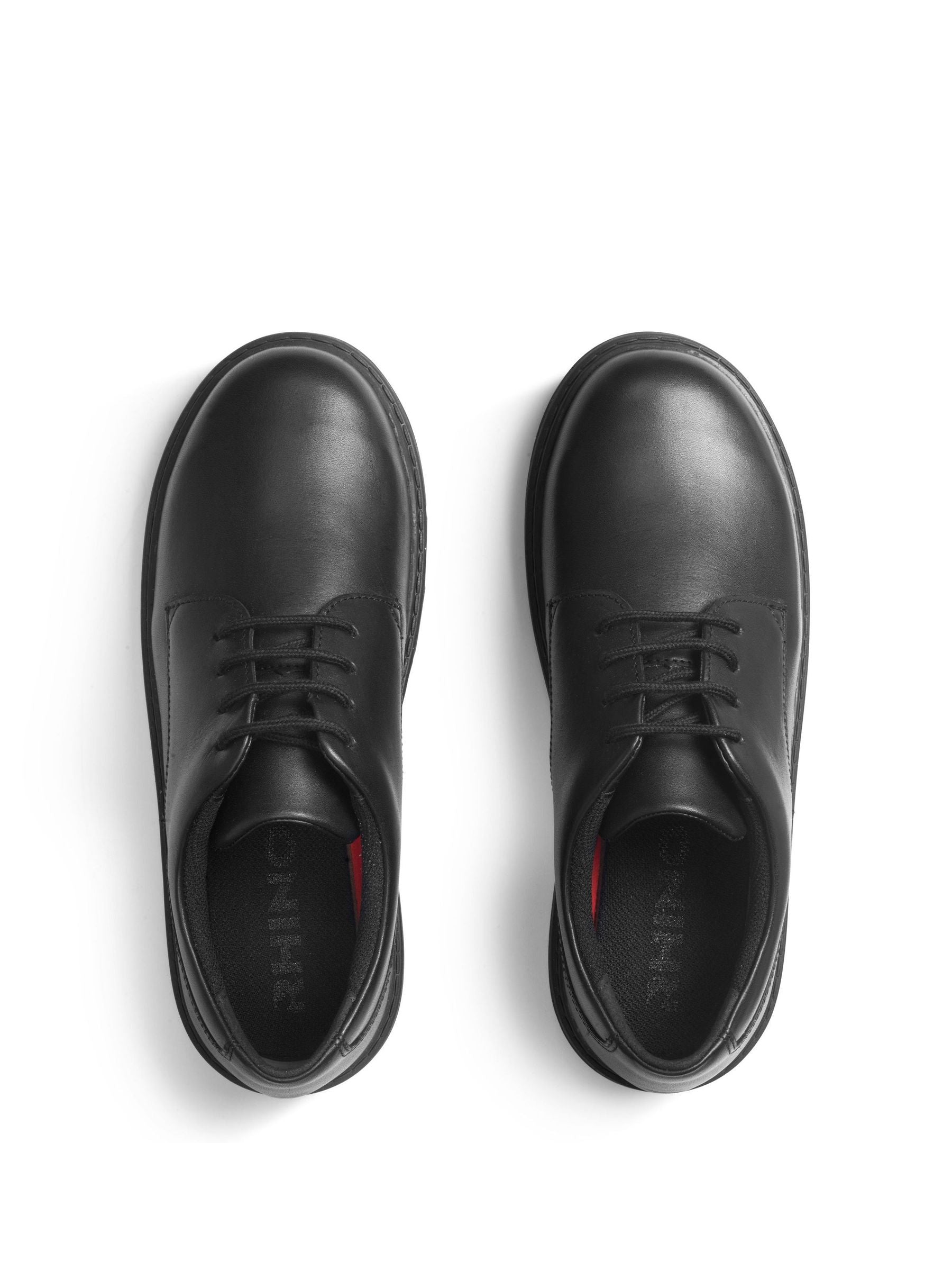 Start Rite Black Glitch Leather Chunky Sole Lace Up School Shoes image 5