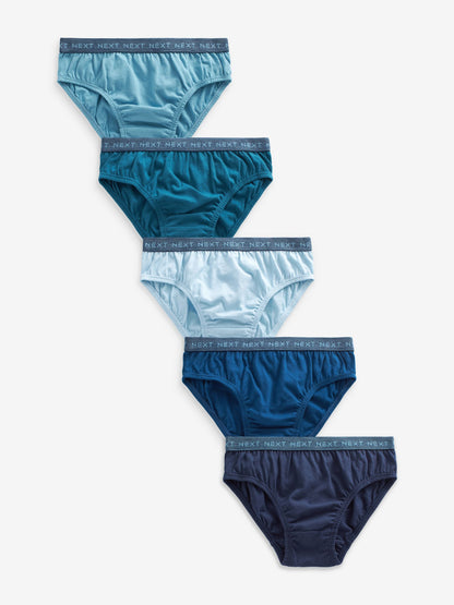 Dsiney Kidz - Blue Jacquard waistband 100% Cotton Briefs 5 Pack (1.5-16yrs) image 1