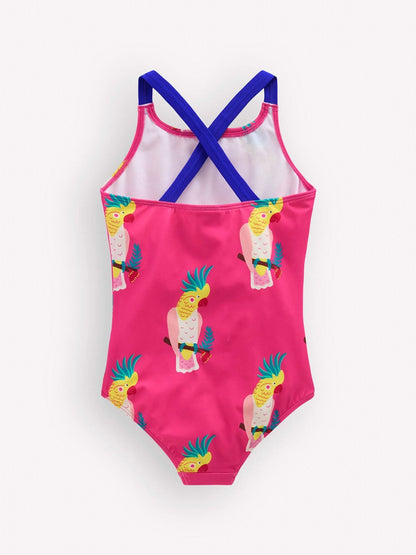 Boden Pink Cross Back Printed Swimsuit image 2