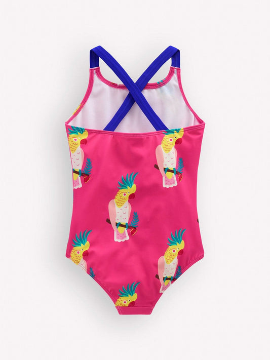 Boden Pink Cross Back Printed Swimsuit image 2