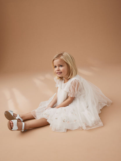 White Standard Fit (F) Bow Occasion Sandals image 2