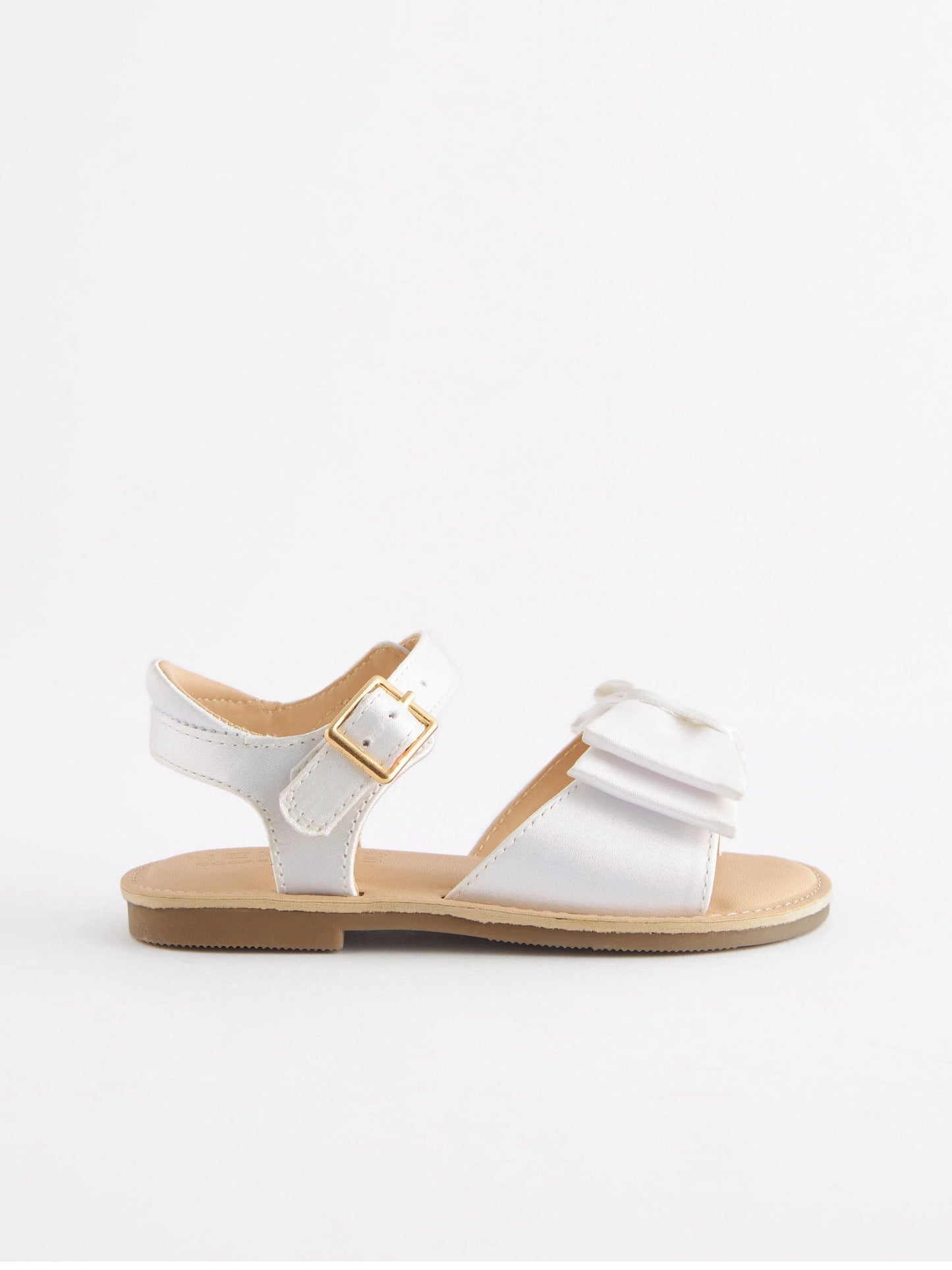White Standard Fit (F) Bow Occasion Sandals image 3