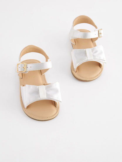 White Standard Fit (F) Bow Occasion Sandals image 5