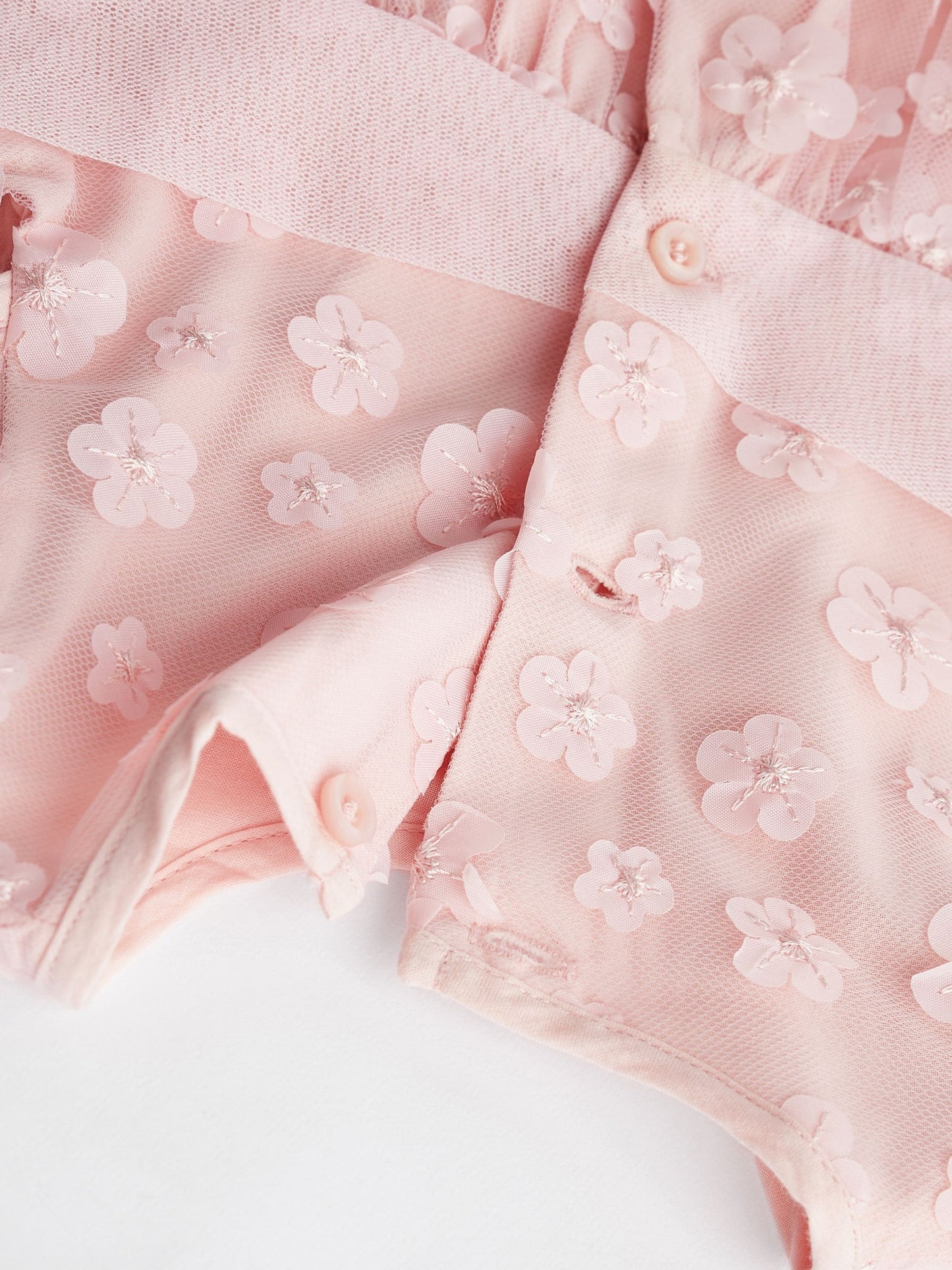 Pink 3D Flowers Baby Occasion Dress (0mths-2yrs)