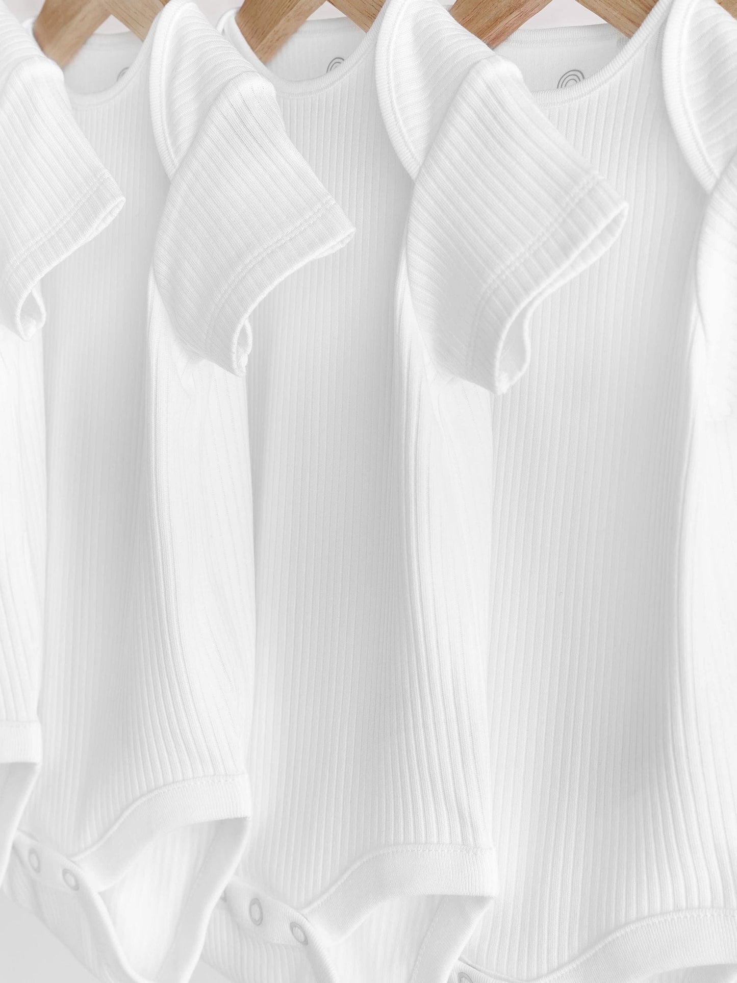 White Rib Short Sleeve Baby Bodysuits 5 Pack image 5