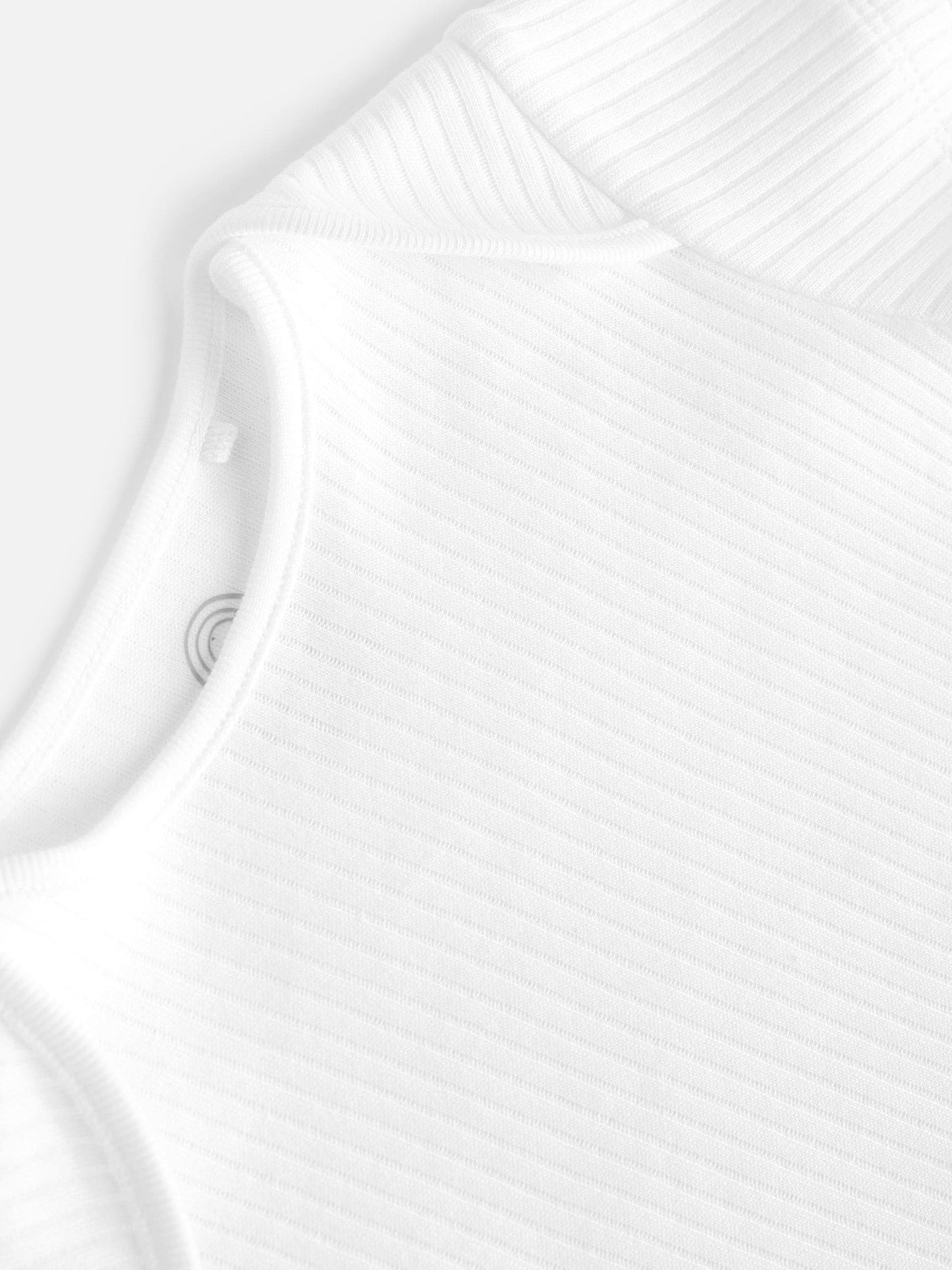 White Rib Short Sleeve Baby Bodysuits 5 Pack image 7