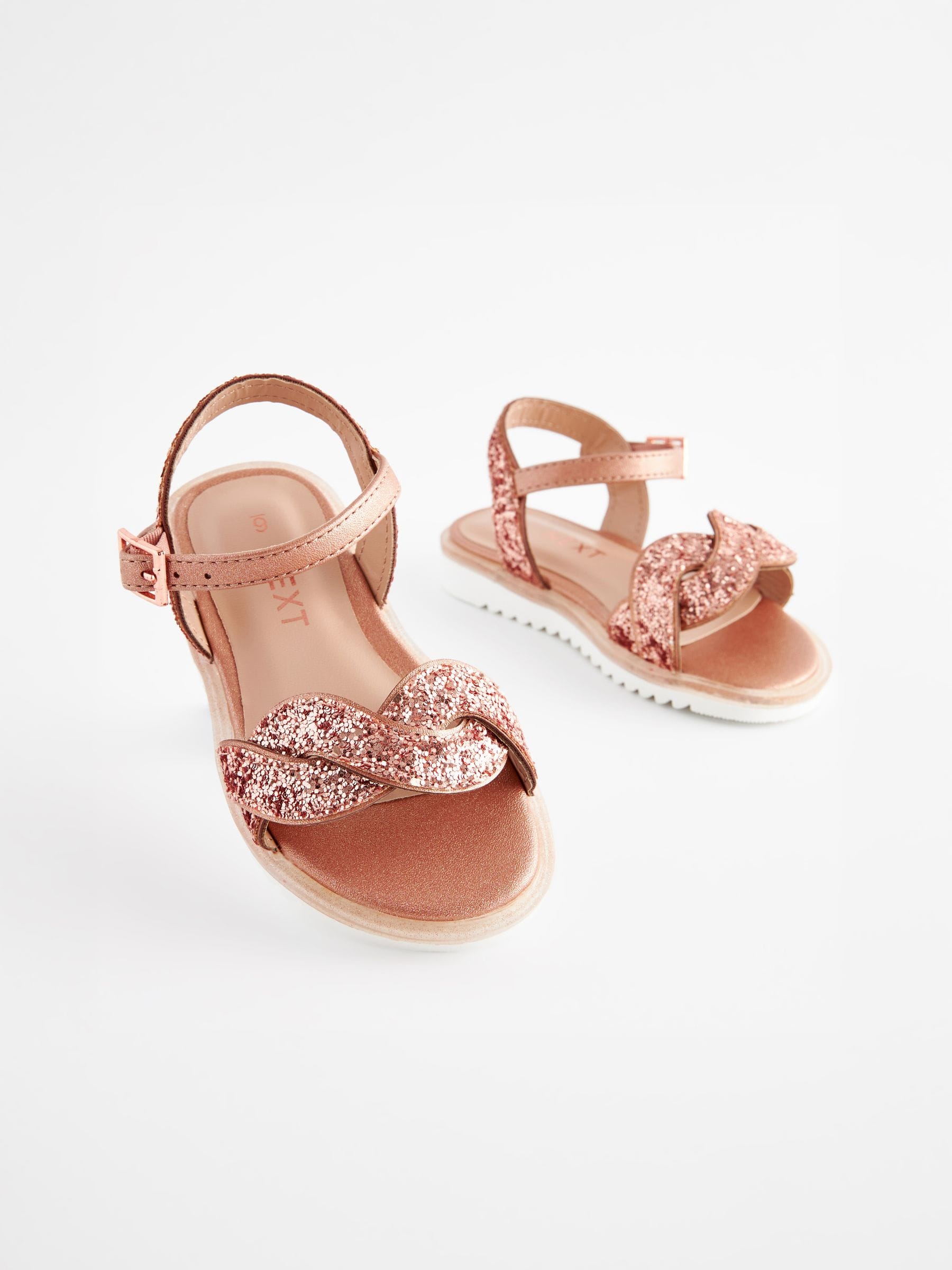 Rose Gold Glitter Occasion Sandals image 1