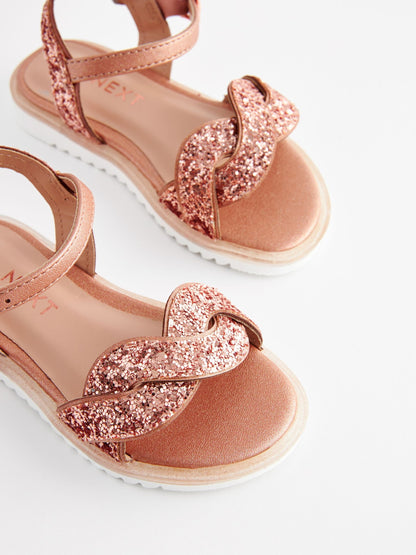 Rose Gold Glitter Occasion Sandals image 3