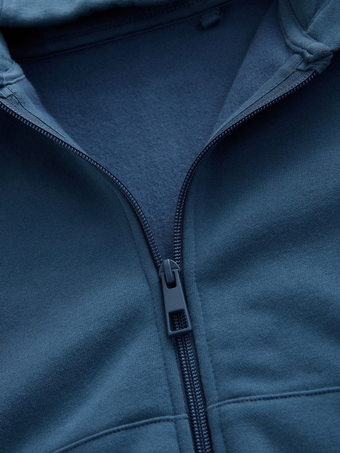 Mid Blue Plain Zip Through Hoodie (3-16yrs)