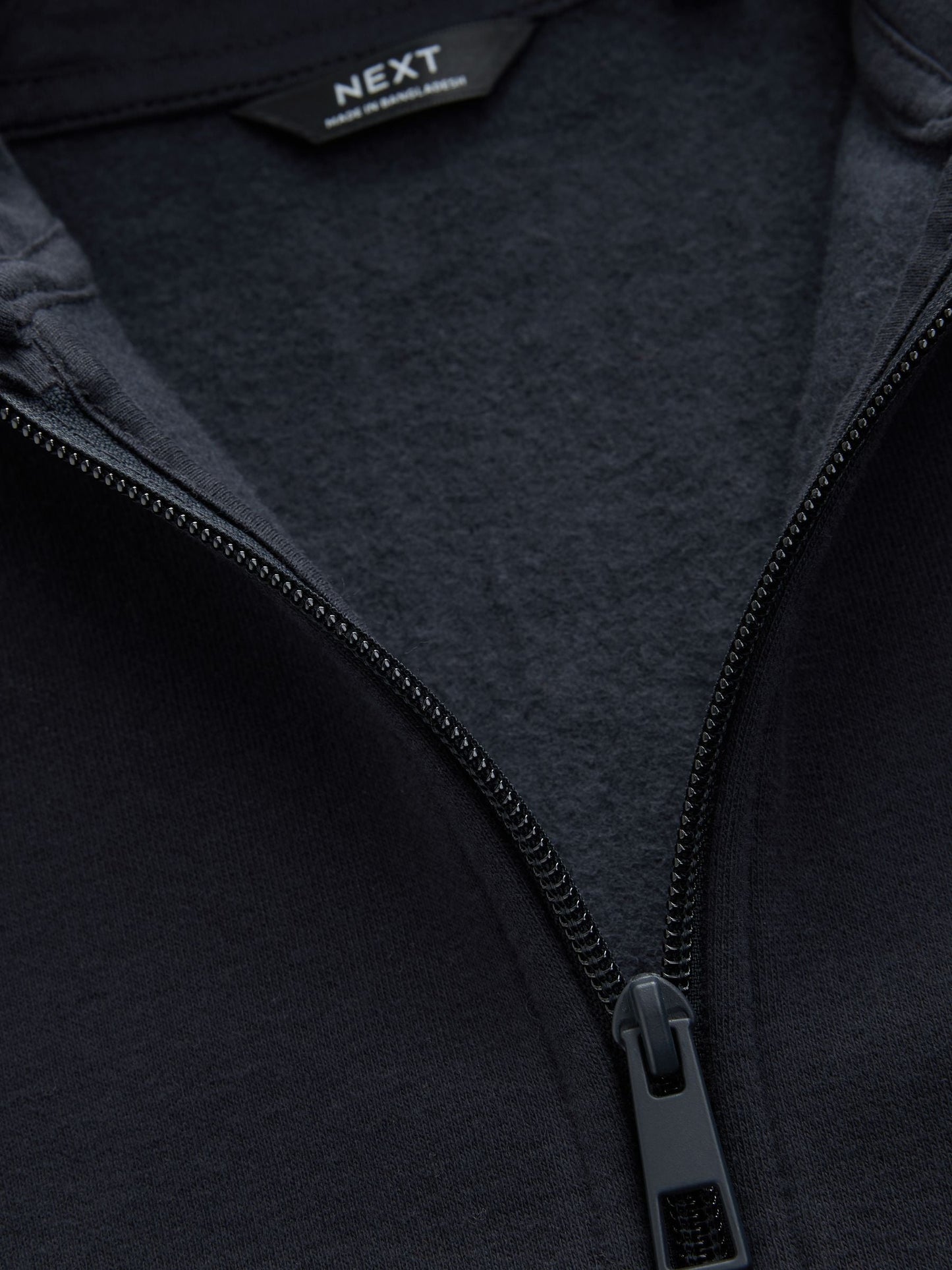 Navy Blue Plain Zip Through Hoodie (3-16yrs)