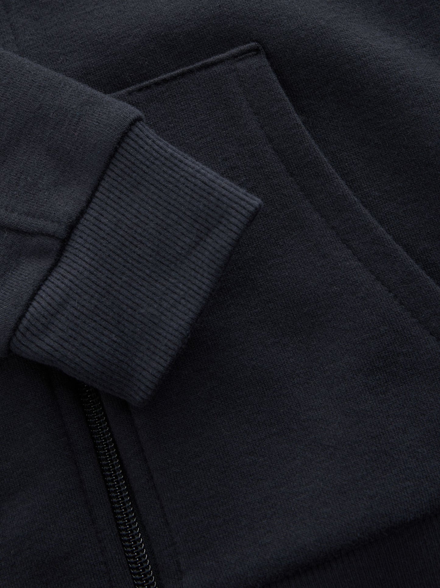 Navy Blue Plain Zip Through Hoodie (3-16yrs)