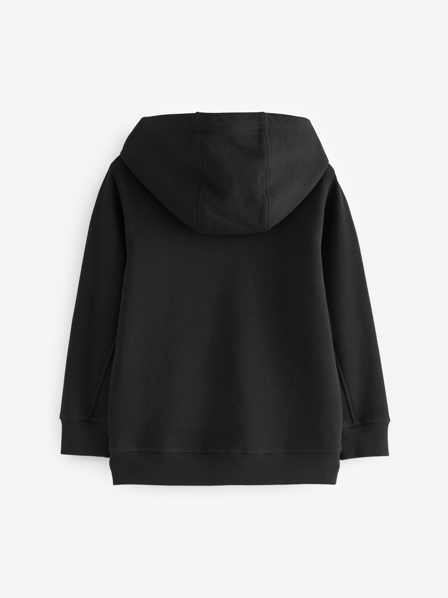 Black Plain Zip Through Hoodie (3-16yrs)