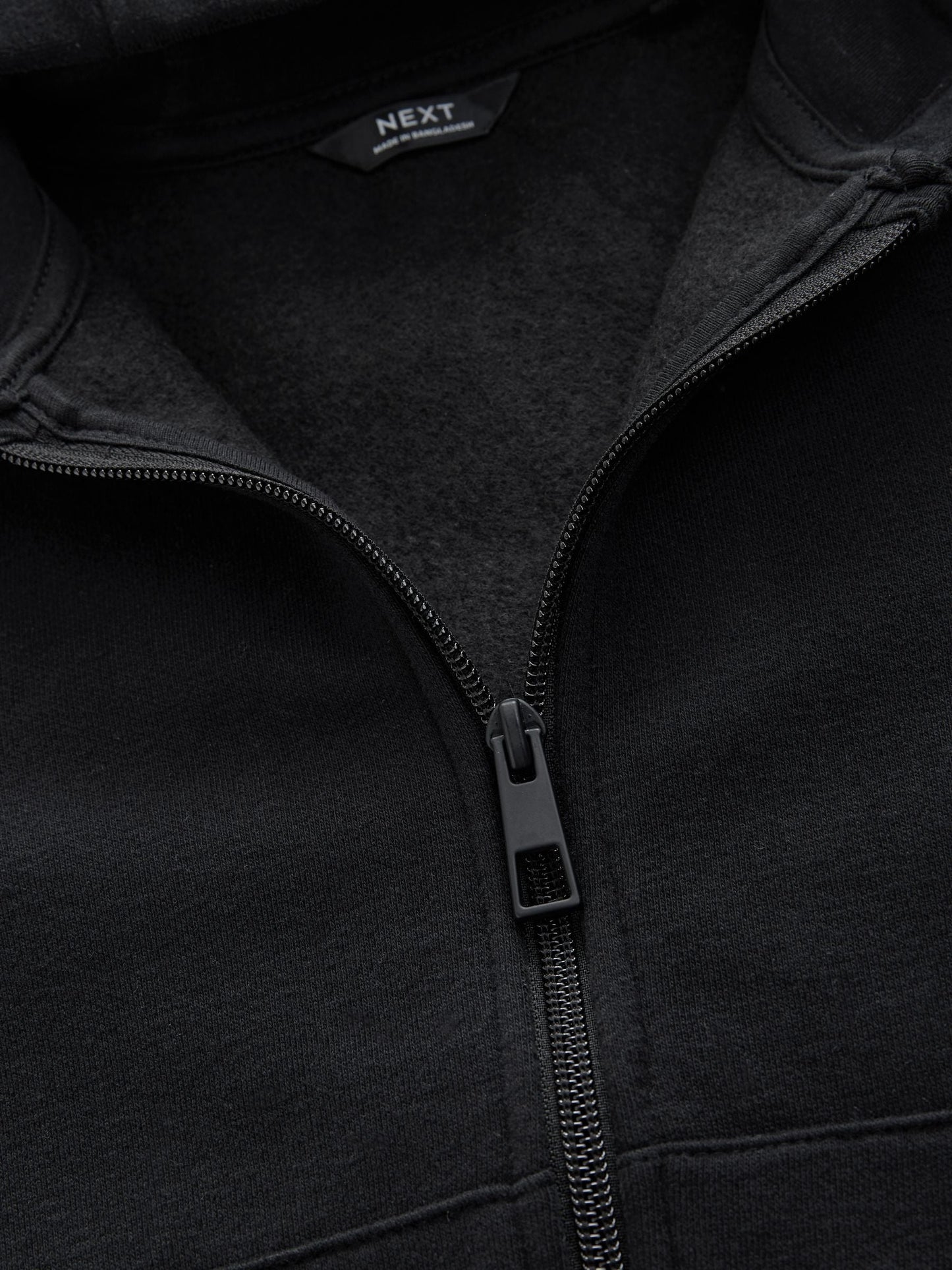 Black Plain Zip Through Hoodie (3-16yrs)