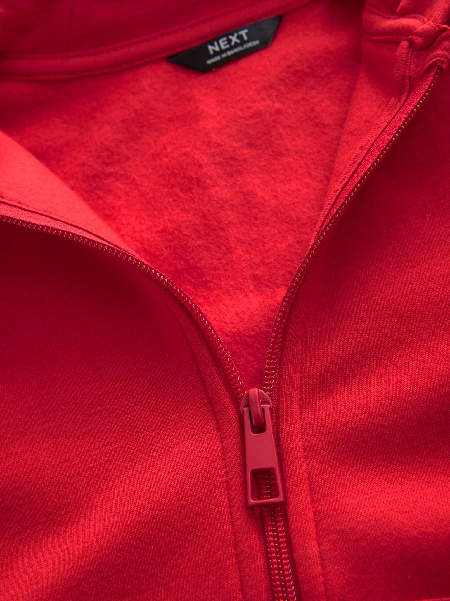 Red Plain Zip Through Hoodie (3-16yrs)