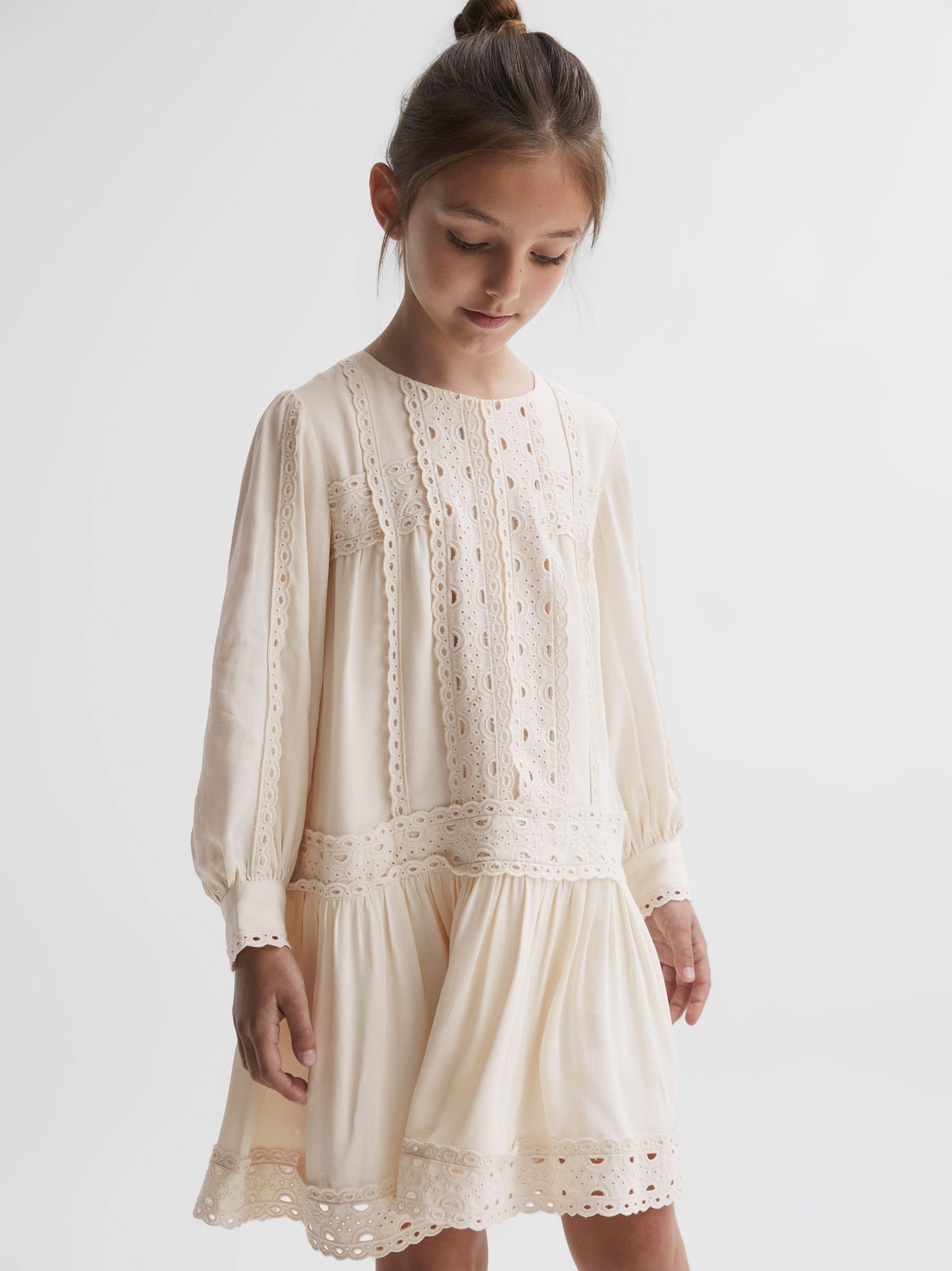 Dsiney Kidz - Reiss Ivory Tavi 9-14 yrs Long Sleeve Lace Dress image 3