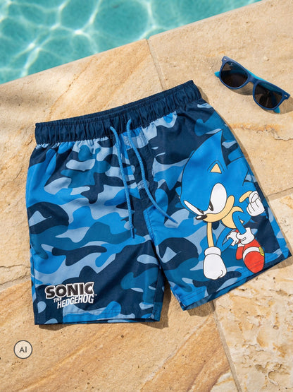 Dsiney Kidz - Vanilla Underground Blue Boys Sonic The Hedgehog Licencing Swim Shorts image 1