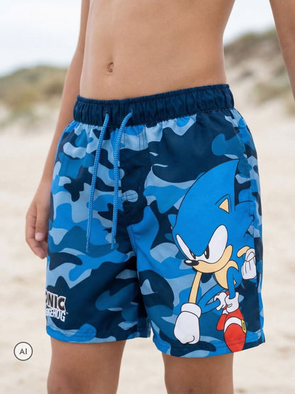 Dsiney Kidz - Vanilla Underground Blue Boys Sonic The Hedgehog Licencing Swim Shorts image 2