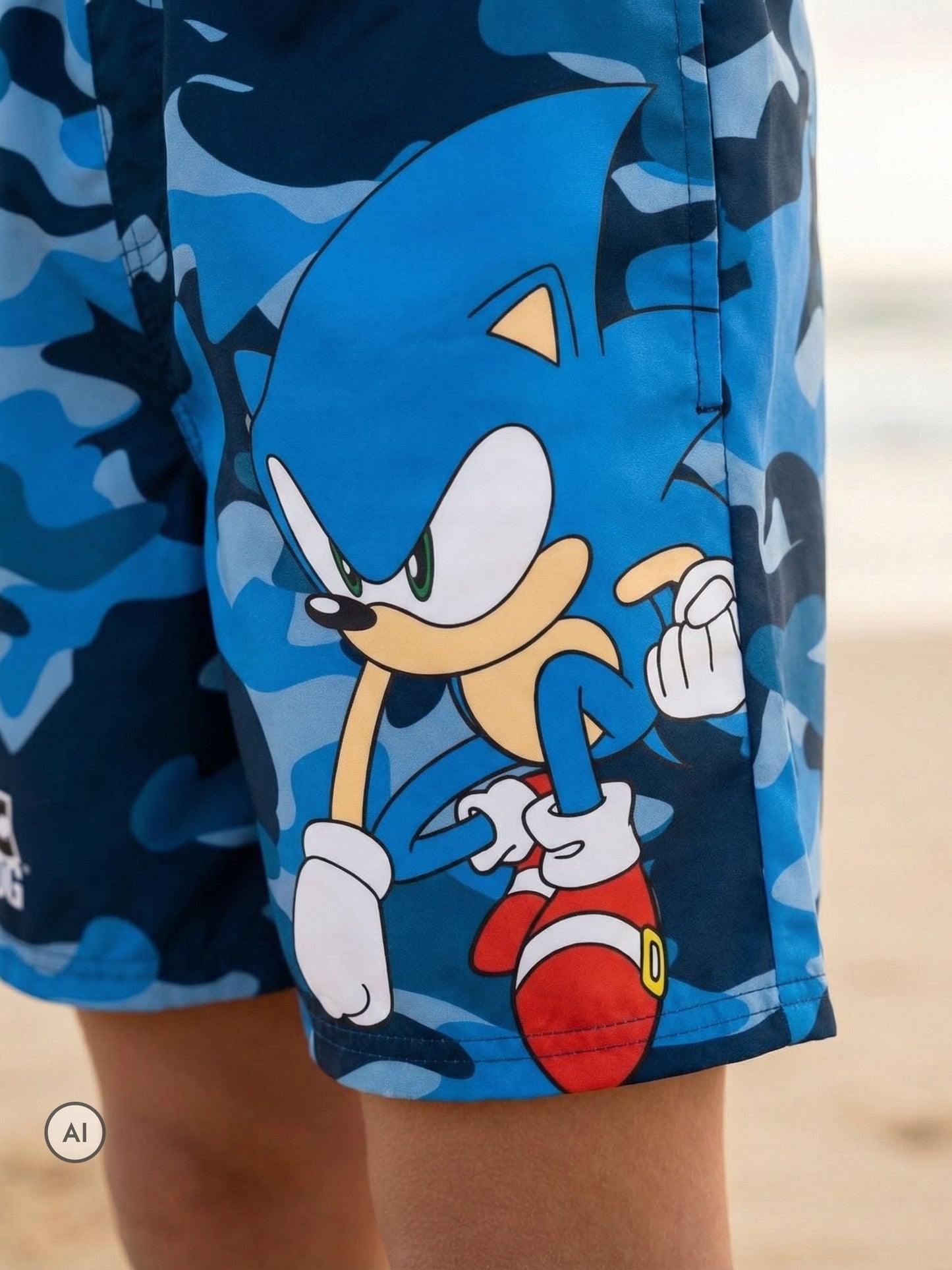 Dsiney Kidz - Vanilla Underground Blue Boys Sonic The Hedgehog Licencing Swim Shorts image 3