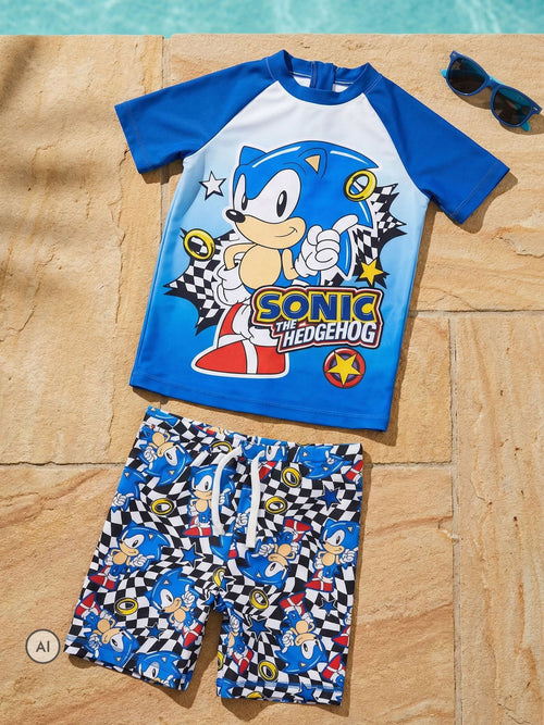 Dsiney Kidz - Vanilla Underground Blue Sonic The Hedgehog 2 Piece Swim Set image 1