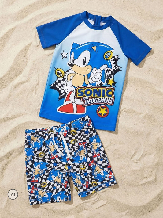 Dsiney Kidz - Vanilla Underground Blue Sonic The Hedgehog 2 Piece Swim Set image 2
