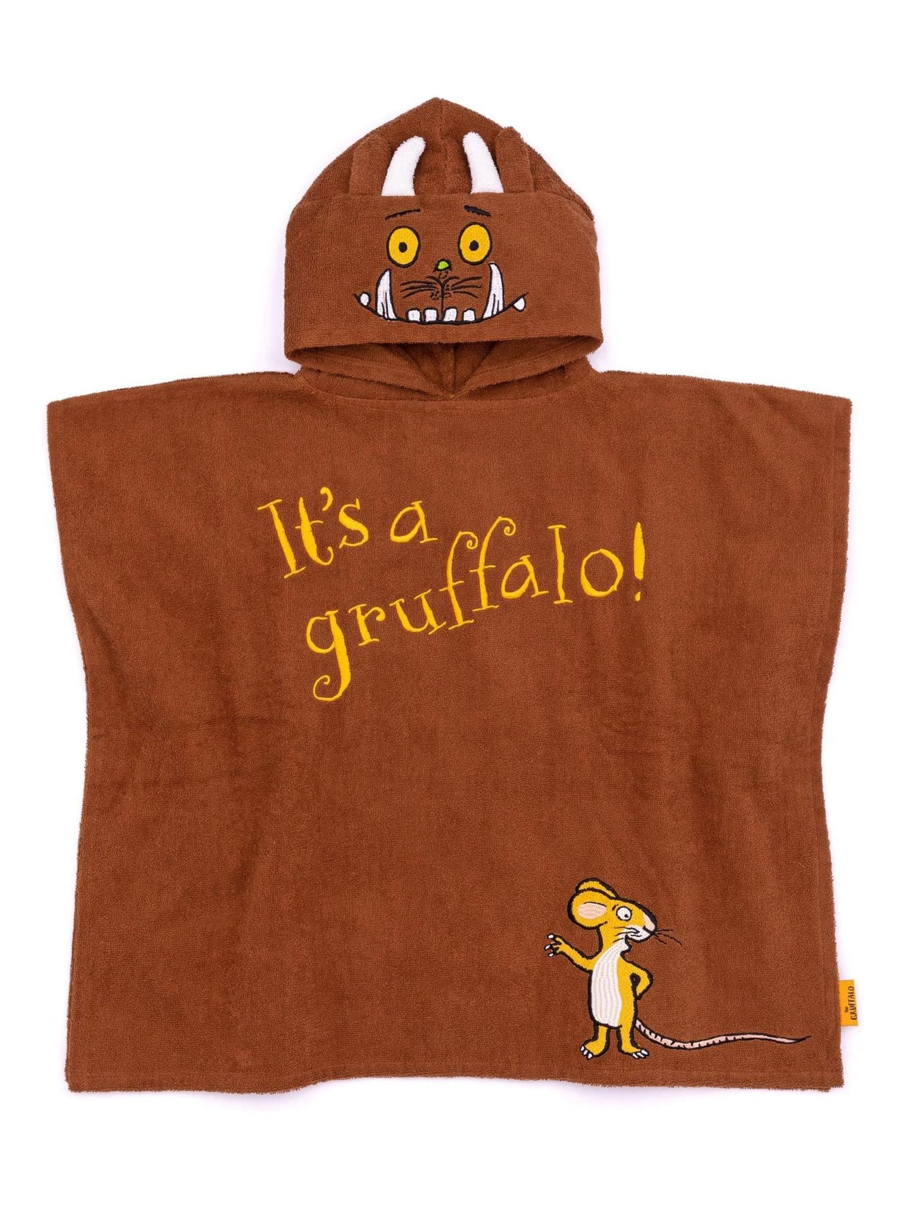 Vanilla Underground Brown Gruffalo Gruffalo & Friends Cotton Unisex Kids Poncho Towel image 1