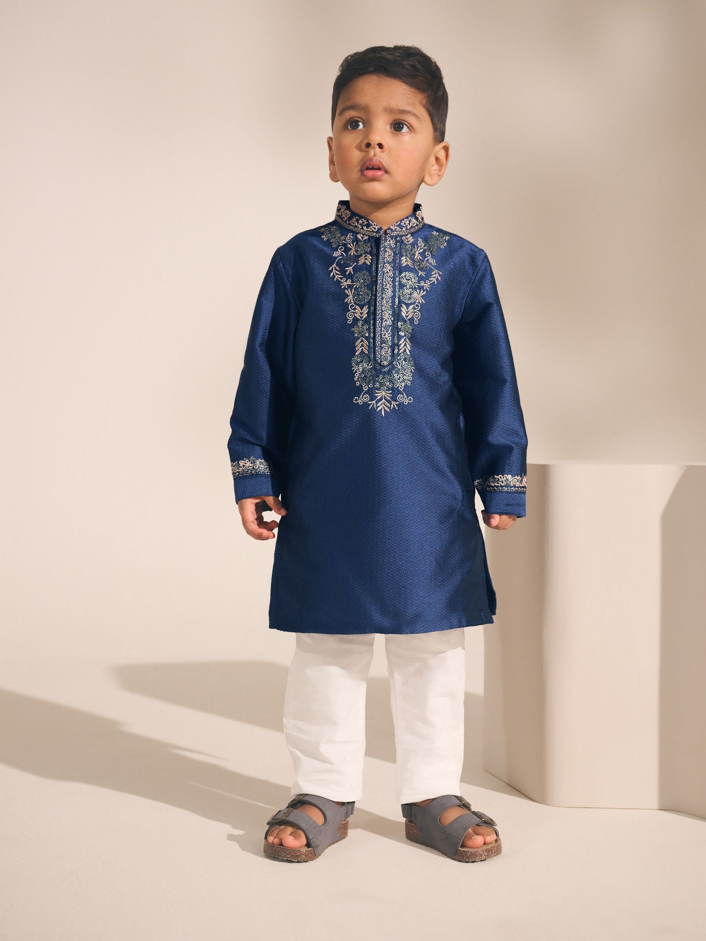 Dsiney Kidz - Navy Blue Kurta Shirt (3mths-16yrs) (3mths-16yrs) image 1